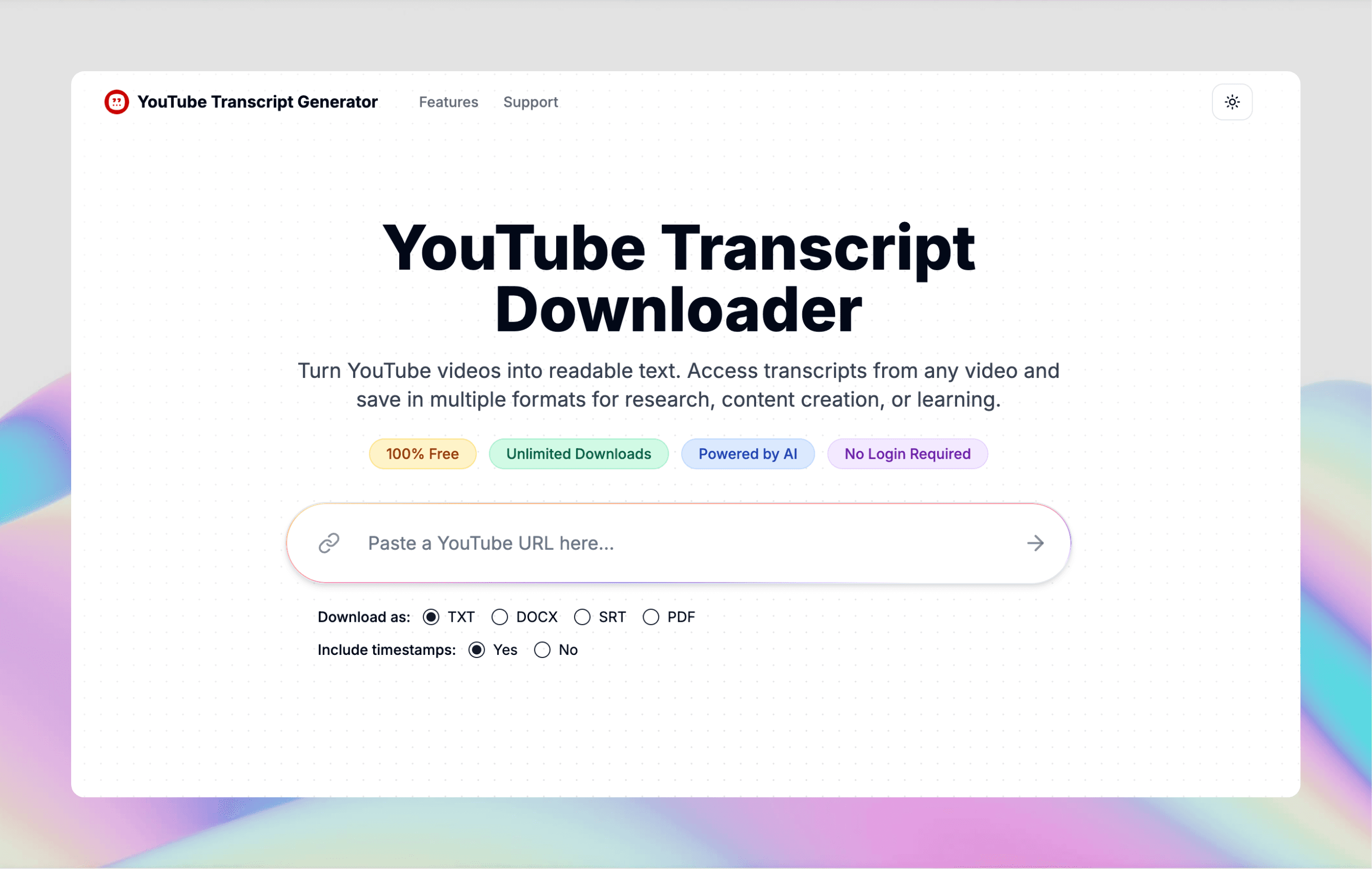 Descargador de Transcripciones de YouTube