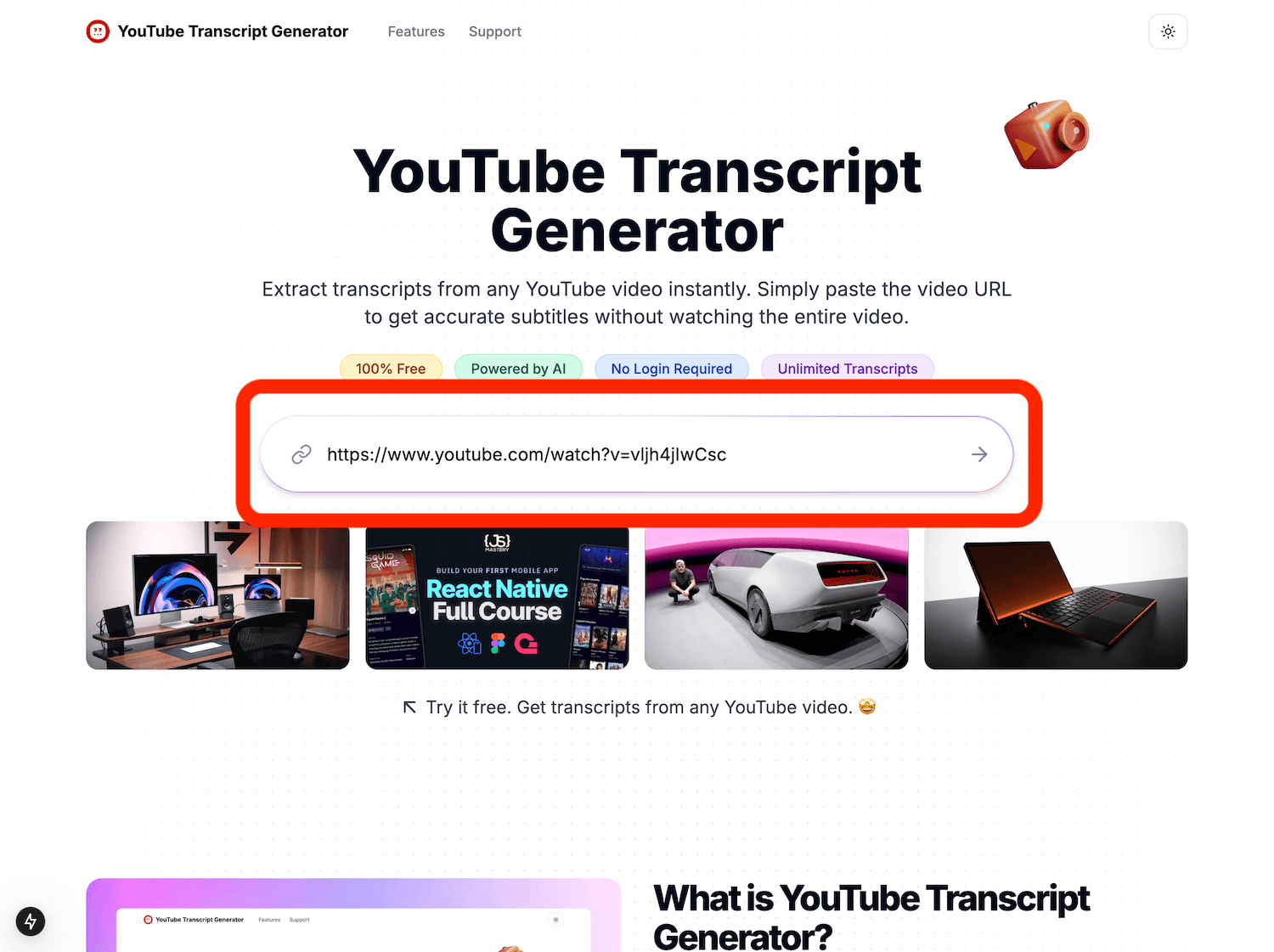 Generate Transcript - YouTube Transcript Generator