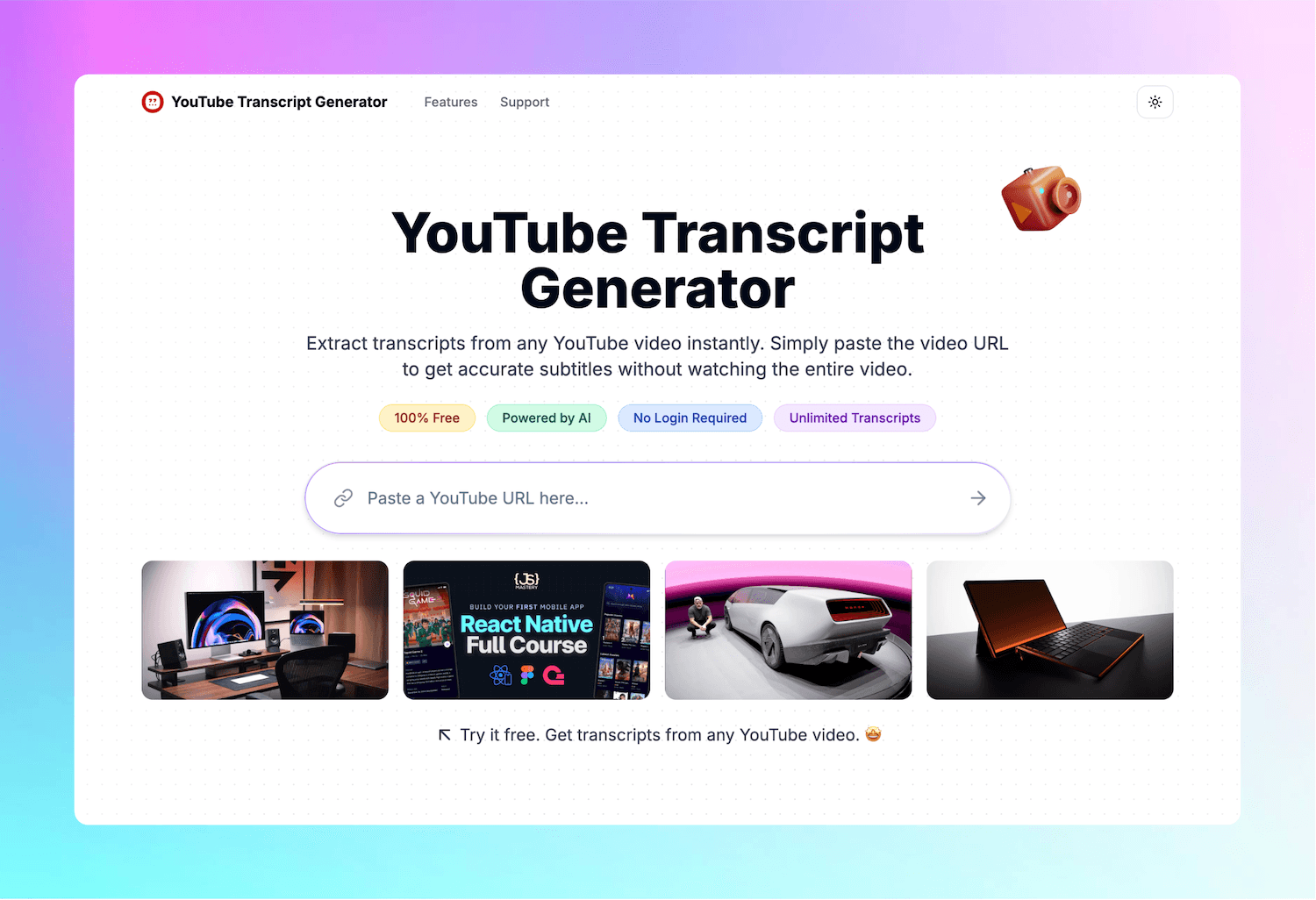 YouTube Transcript Generator